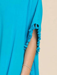 Cotton Bleu - Tassel Trim Top