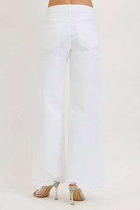 Risen - Tummy Control Palazzo Frayed Hem Jean