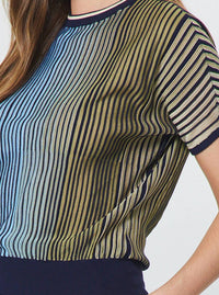 Current Air - Striped Short Dolman Sleeve Sweater