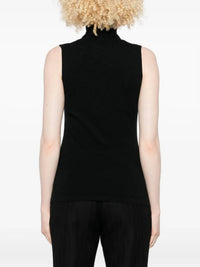 arch4 Cashmere Poppy Sleeveless Turtleneck Top in black - women's sweater - alternate view