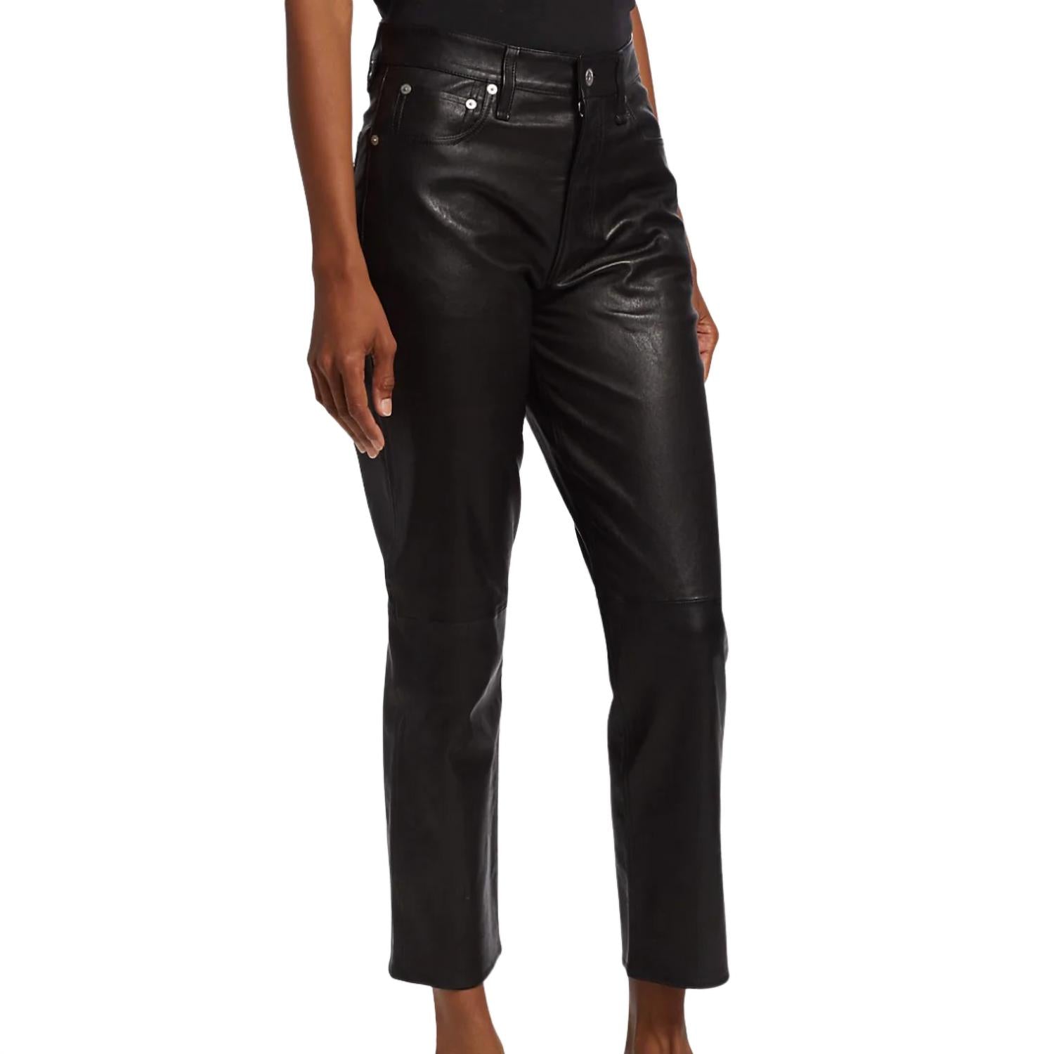 Rag & Bone - Leather Slim Fit Pants