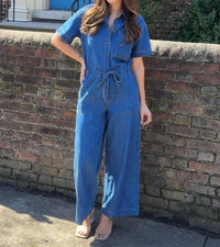 Z Supply - Elsie Denim Short Sleeve Jumpsuit