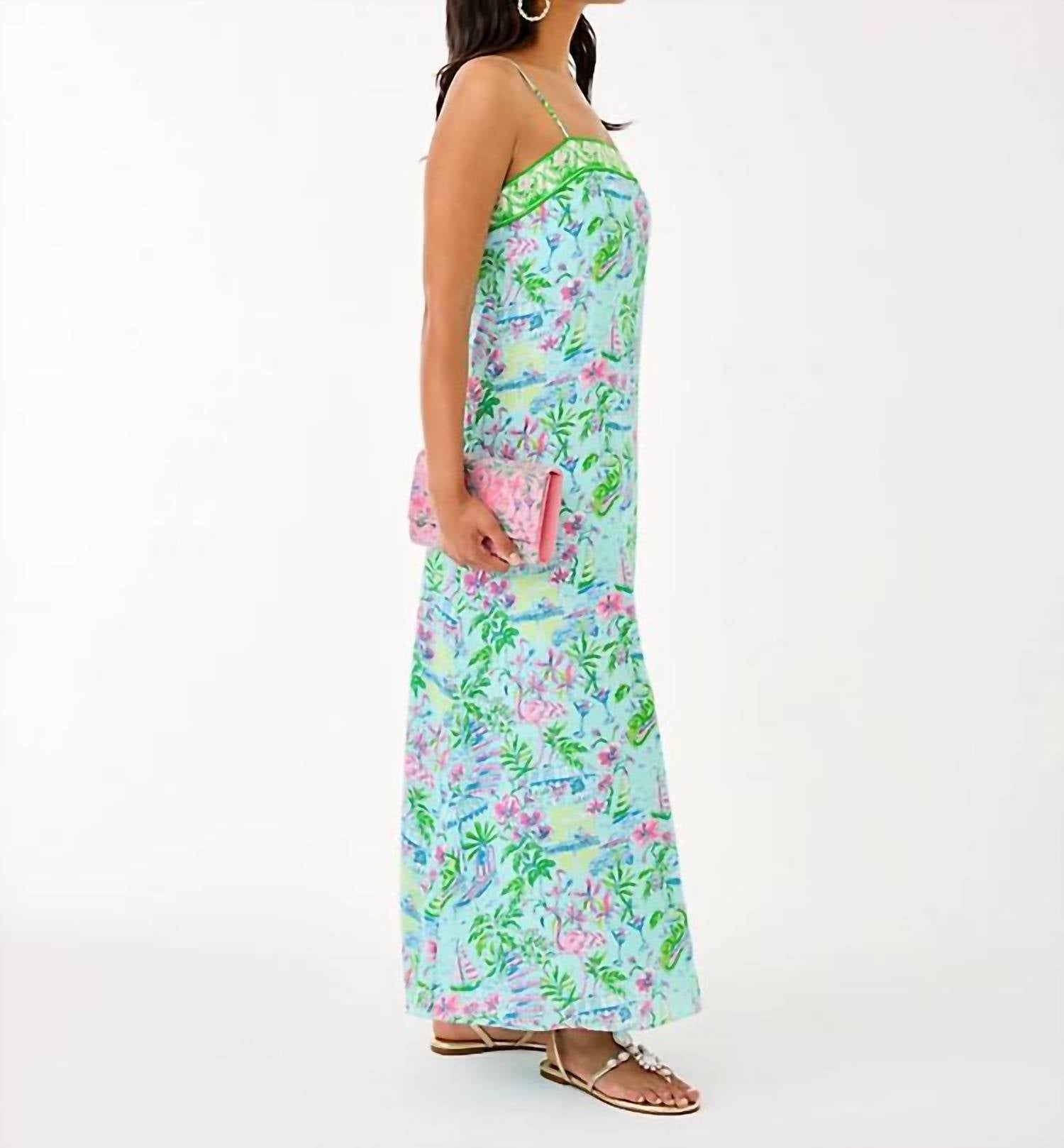 Lilly Pulitzer Amalfi Silk Maxi Dress in salt pond blue - women's dress - view 6