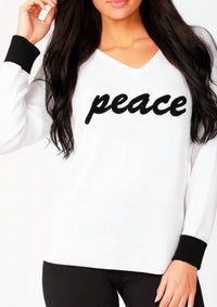 Angel Apparel - Peace V-neck Long Sleeve Top
