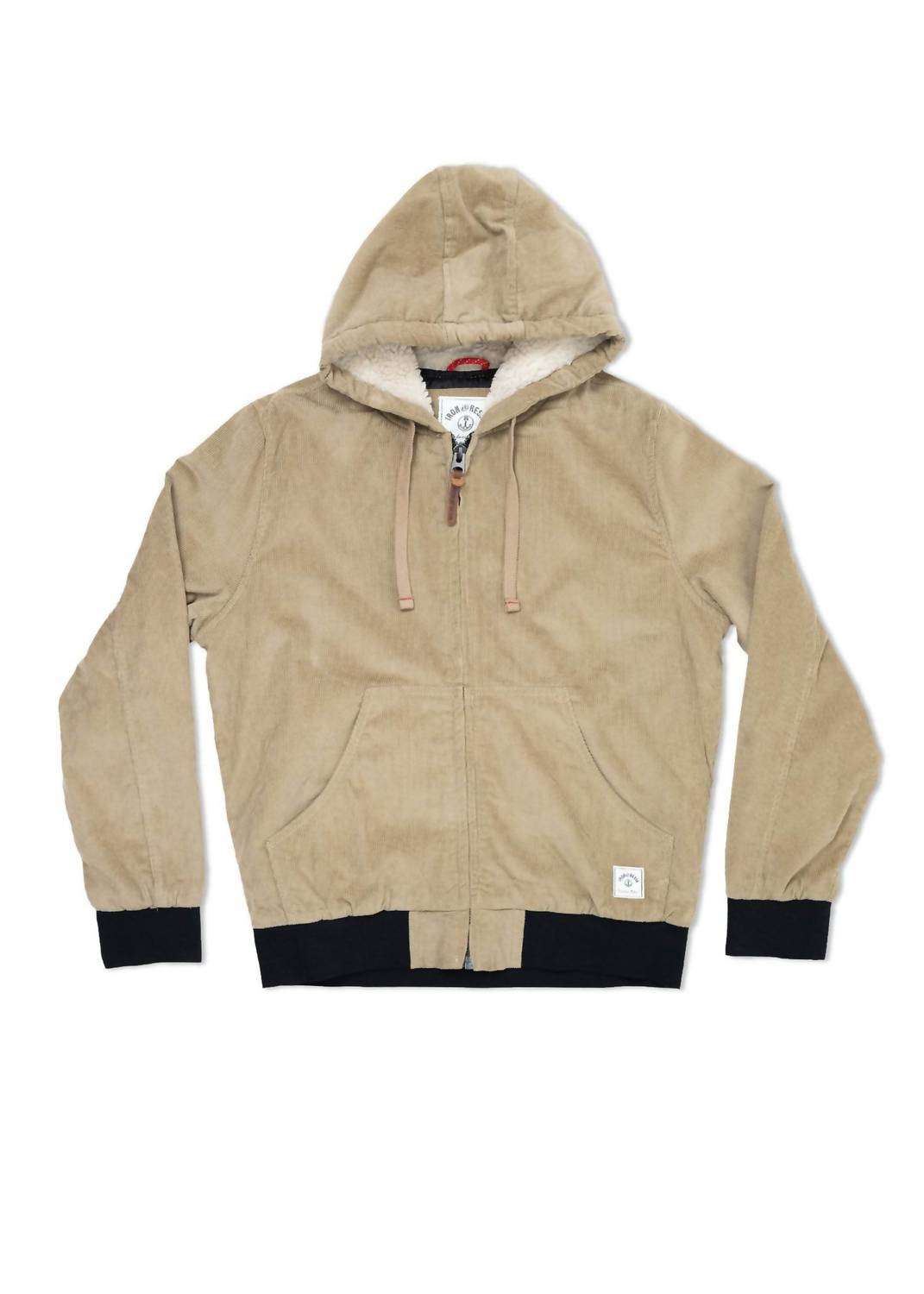 Iron & Resin Men's Corduroy Bunker Hoodie in tan - men's shirt