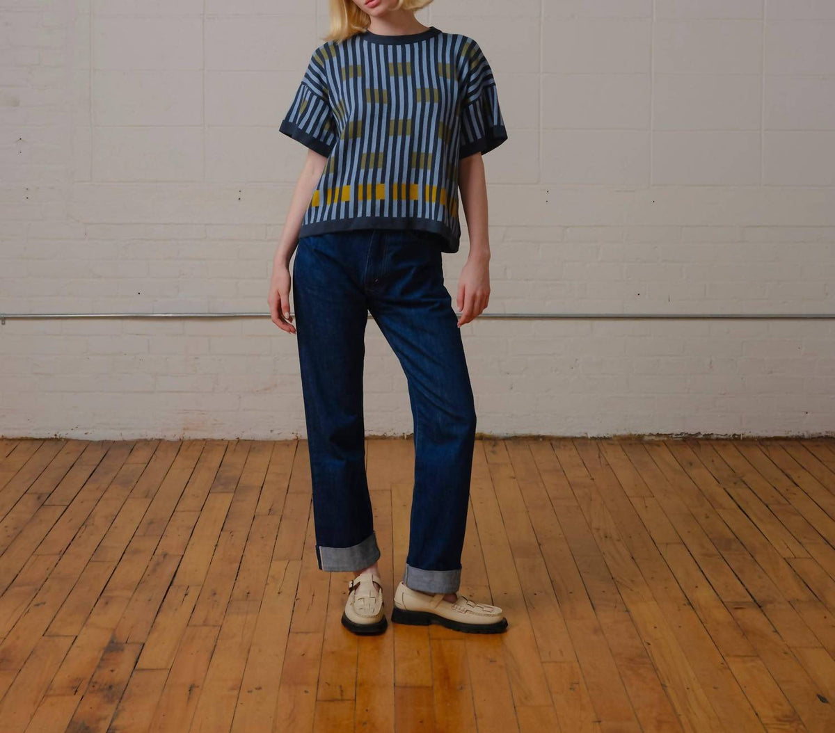 The Endery - Bauhaus Short Sleeve Sweater Tee
