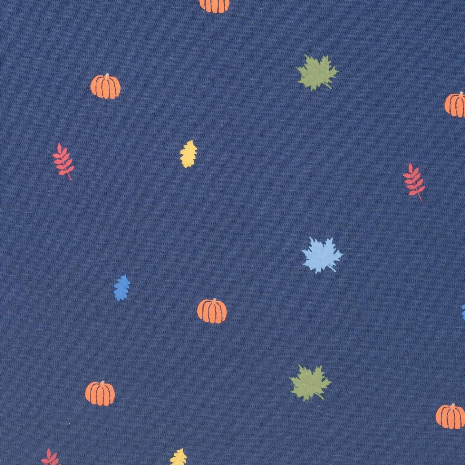 Andy & Evan Kid's Fall Themed Rugby Shirt in blue - kids' shirt - alternate view