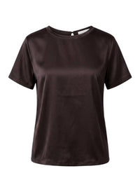 Purotatto Women's Short Sleeve Blouse in black - women's blouse