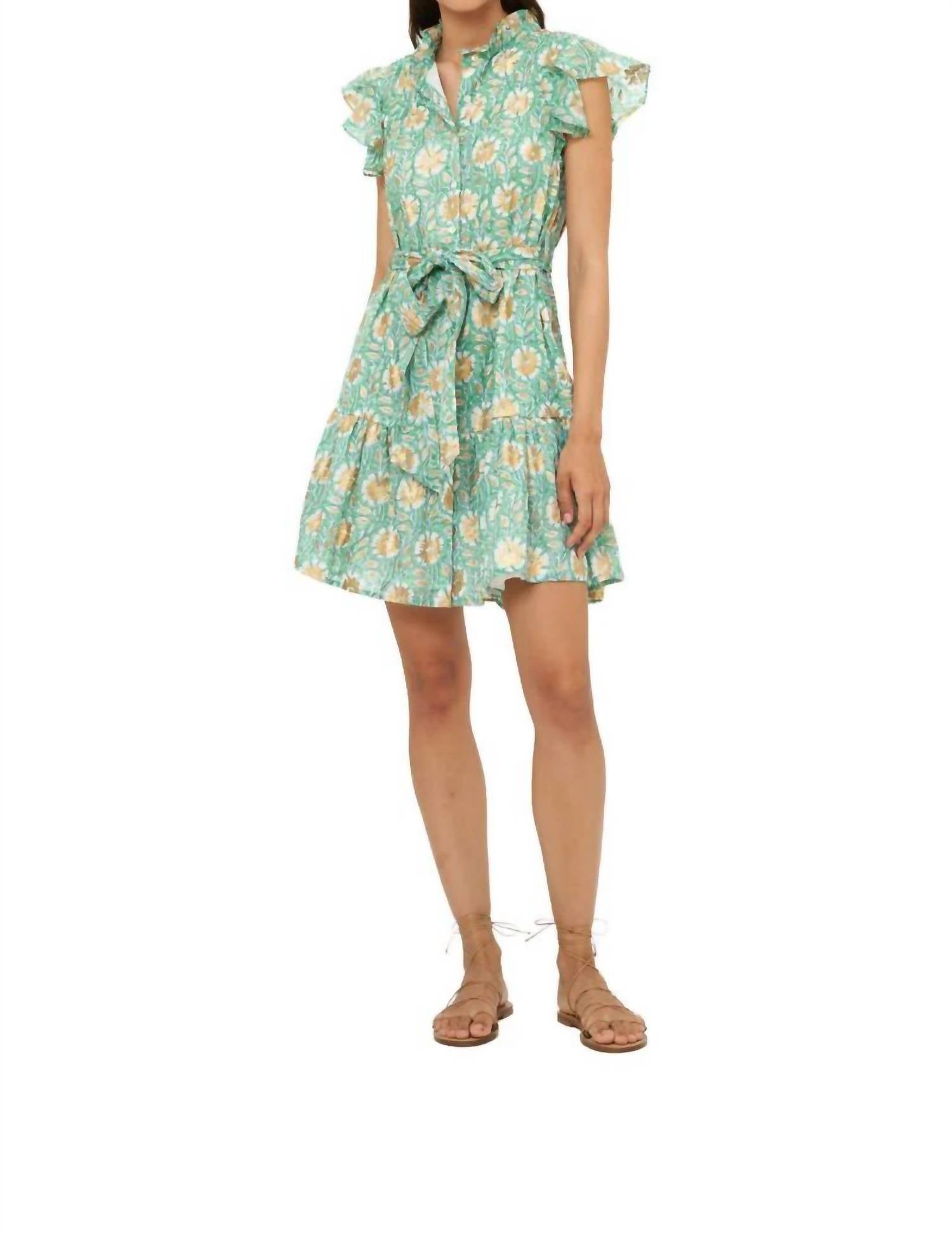 Oliphant - Ruffle Collar Button Mini Dress