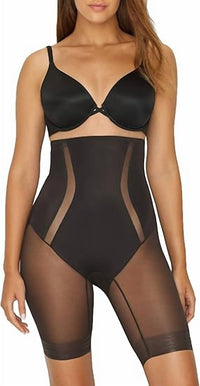TC Fine Intimates Middle Manager Firm Control High-waist Thigh Slimmer in black - women's intimate