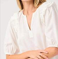 Mary Square - Skylar Ruffled Shoulder Detail Top