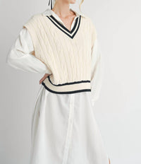 Sadie & Sage - Tara V Neck Cable Sweater