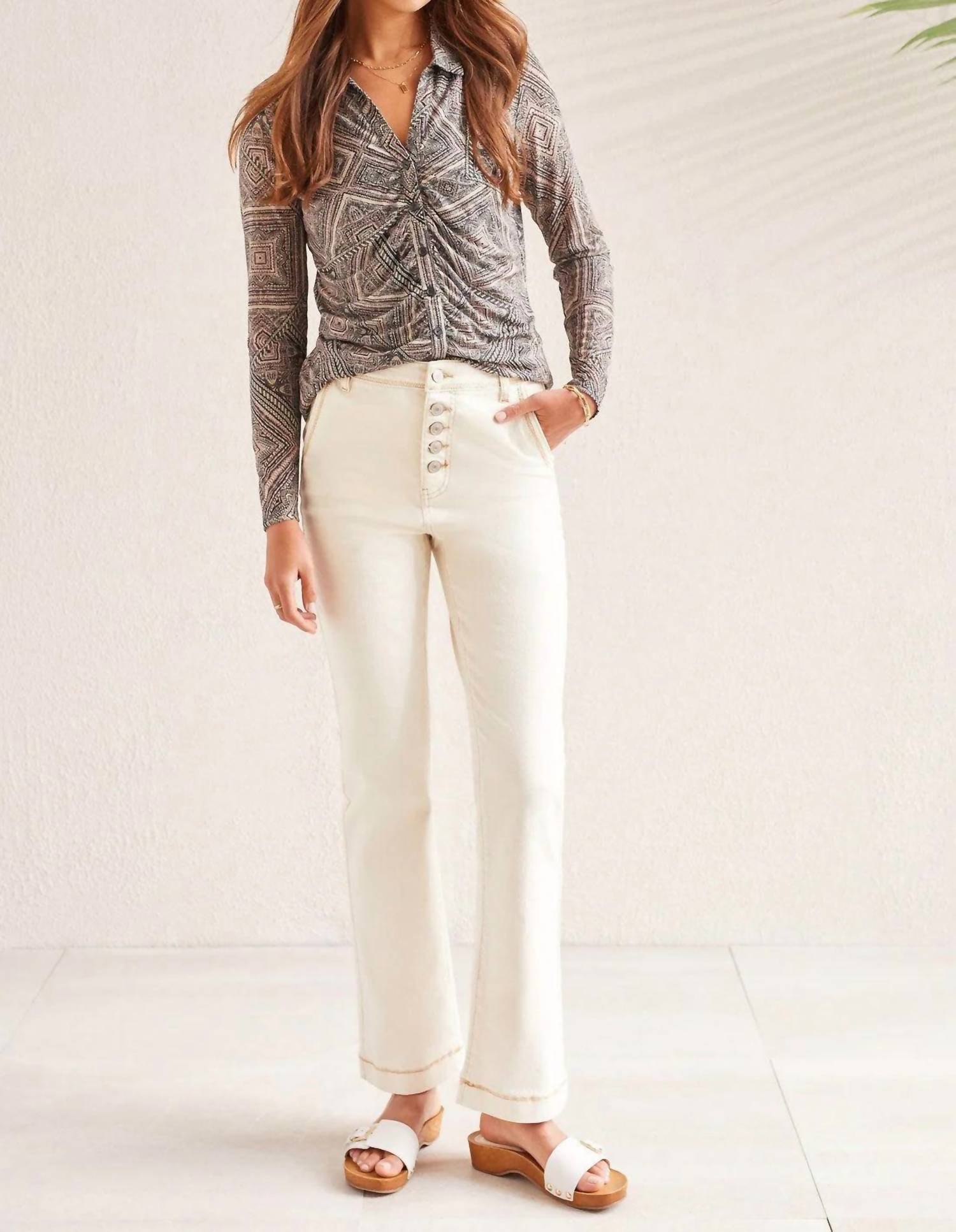 Tribal - Brooke Shank Button Fly Micro Flare Jeans