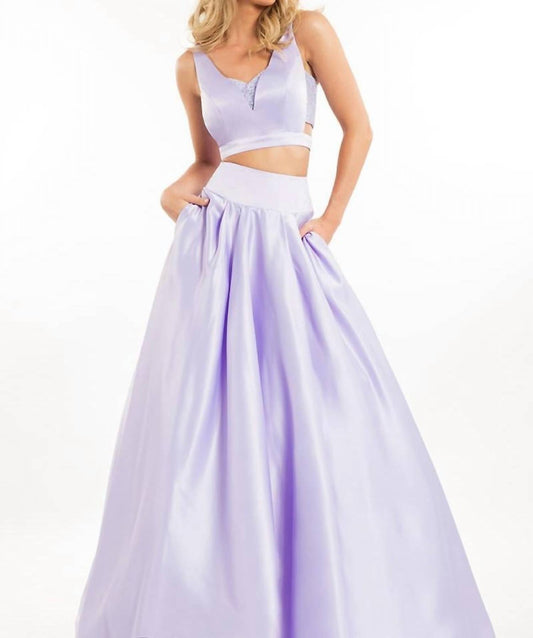 Rachel Allan - Lace Matte Satin Two-piece Ball Gown