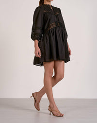 Elan - Quarter Sleeve Flowy Lace Dress