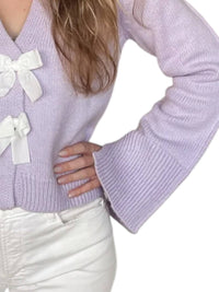 Design History - Jasmine V Neck Bow Tie Sweater
