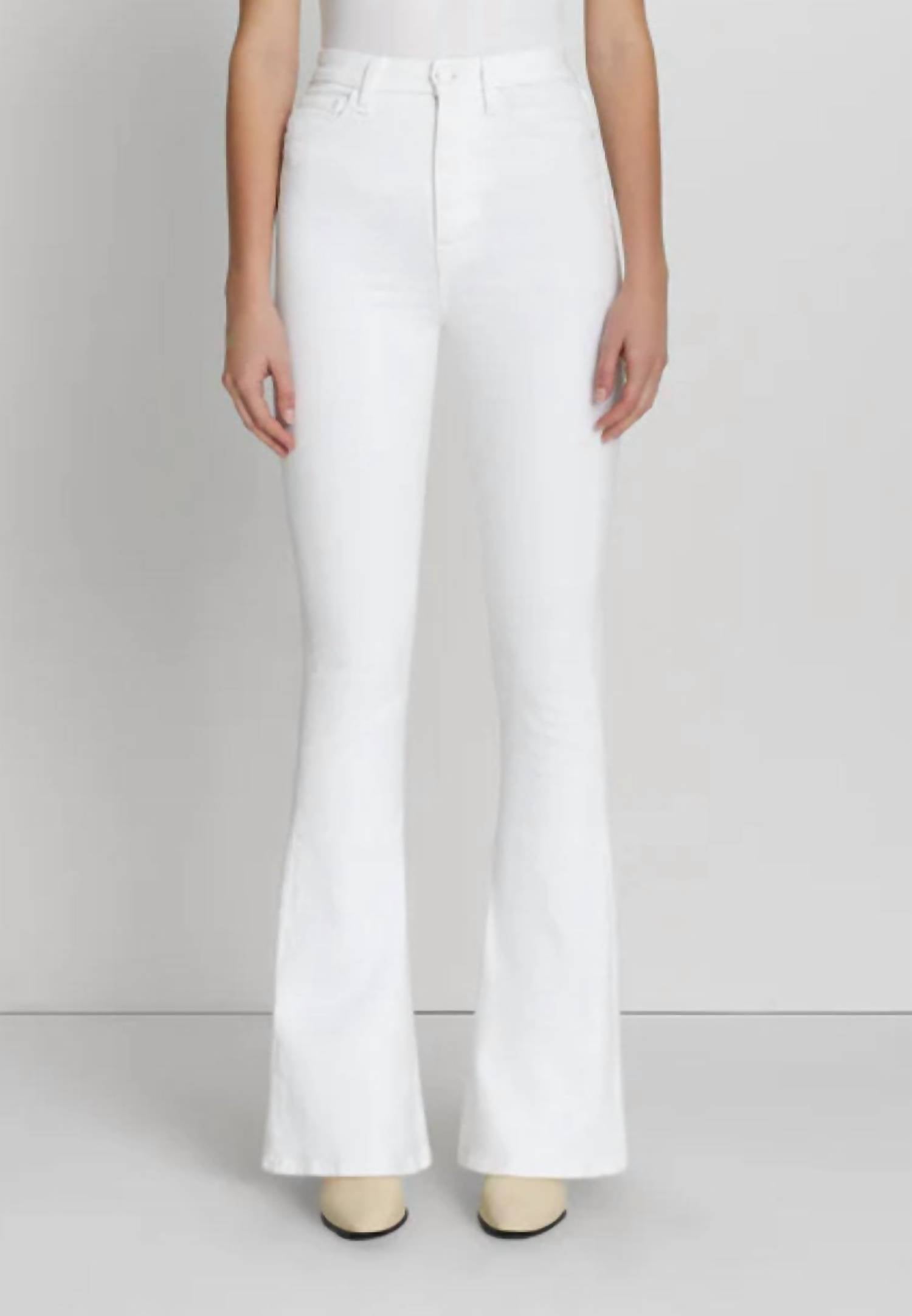 7 For All Mankind Ultra High Rise Skinny Boot Jeans in clean white - women's jeans