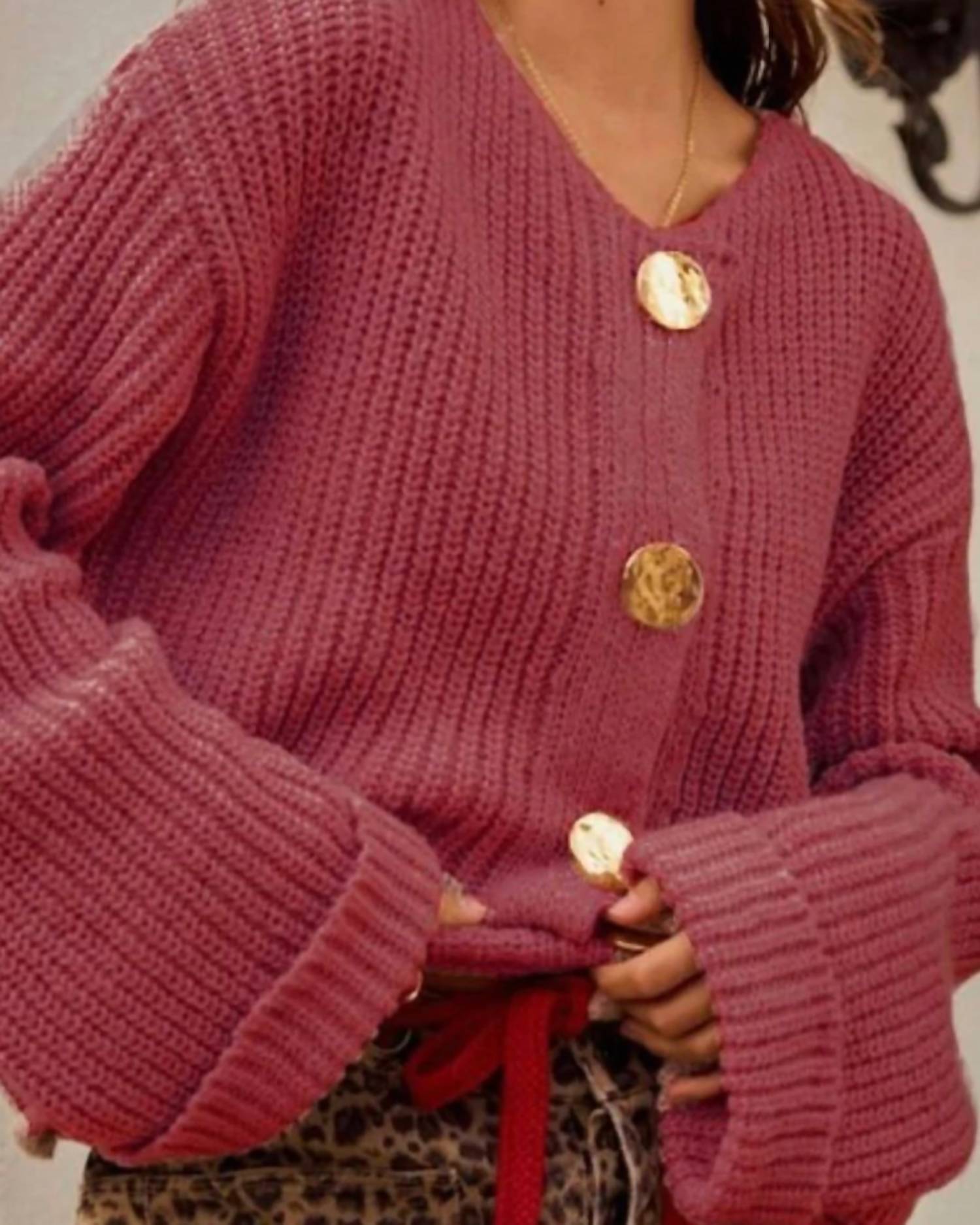 Lovlov - Button Front Pocket Cardigan