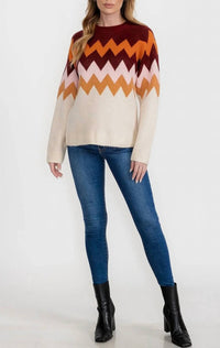 Easel - Chevron Long Sleeve Sweater