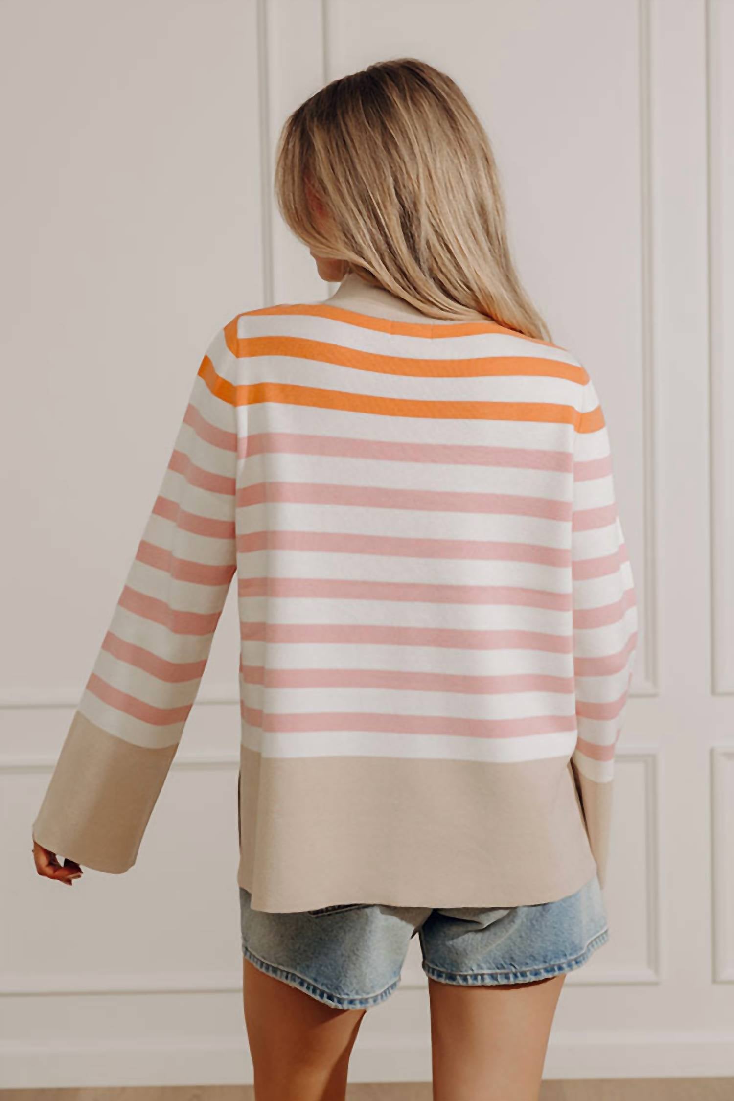 Fate By Lfd - Stripe Mock Neck Sweater