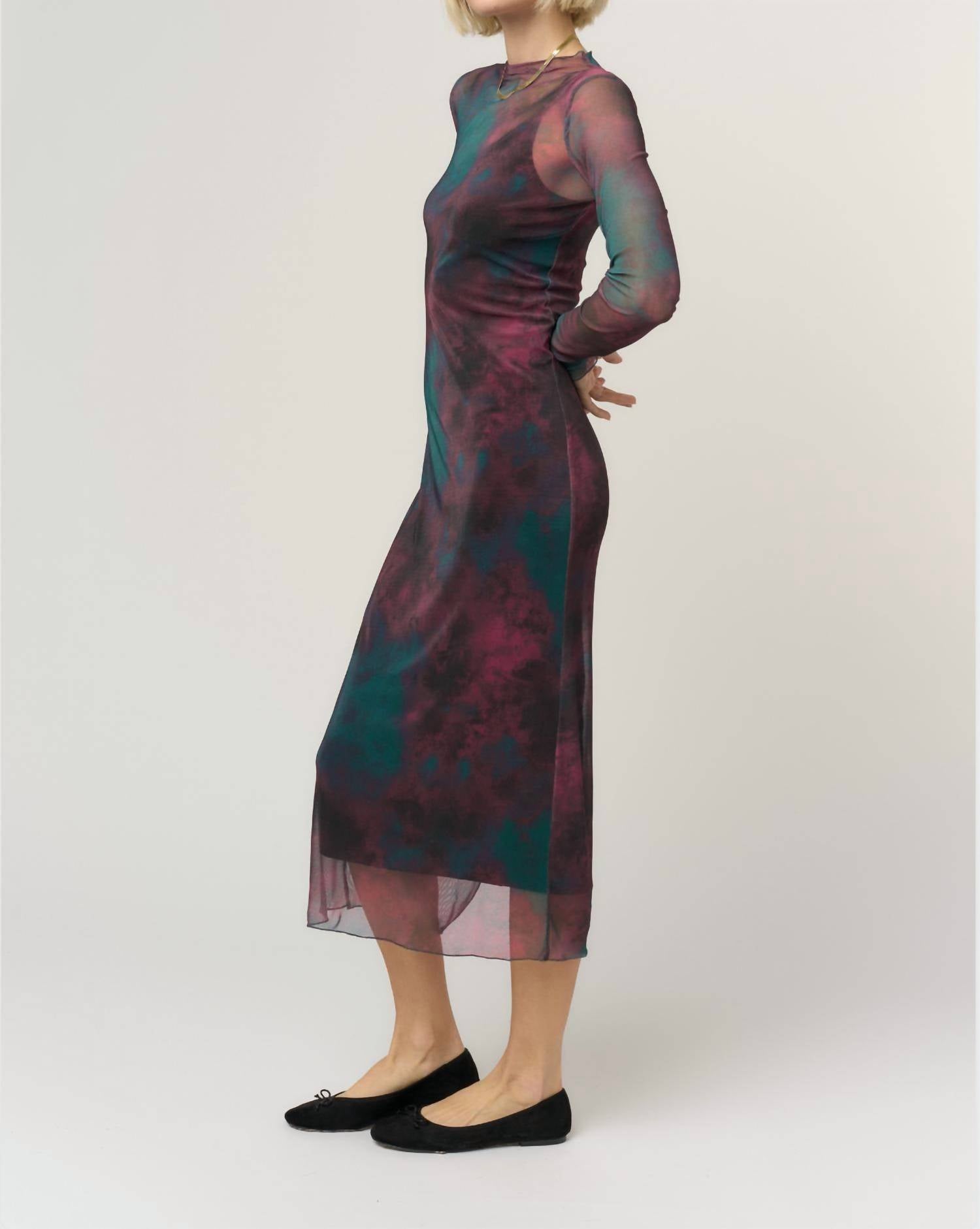 Project Social T - Shibon Novelty Layered Mesh Dress