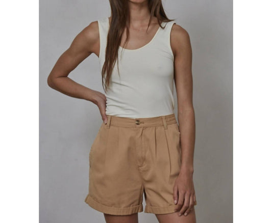 By Together - Pleated Relax Fit Wide Leg Shorts