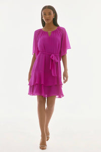 Joseph Ribkoff - Tiered Ruffle Chiffon Dress
