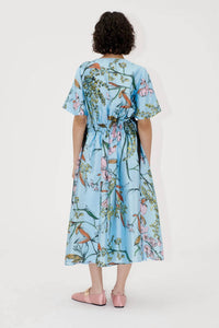 Stine Goya - Textured V Neck Waist Tie Midi Dress