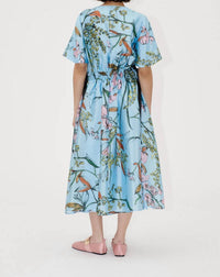Stine Goya - Textured V Neck Waist Tie Midi Dress