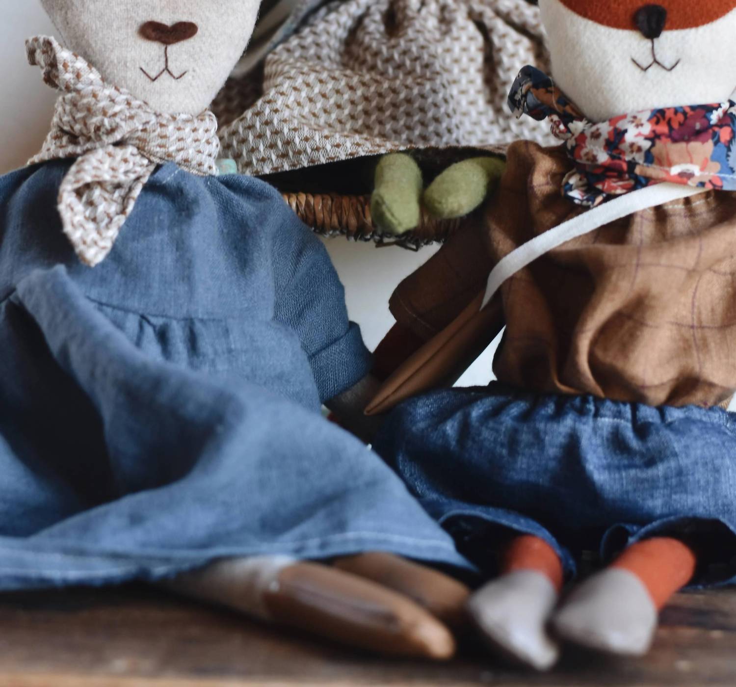Woolgrass Farm - Ruthie The Rabbit With Bluebird Smock Dress