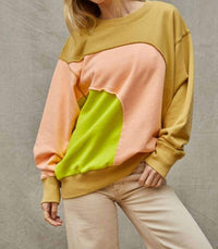 By Together Katie Contrast Color Sweatshirt in multi - women's top