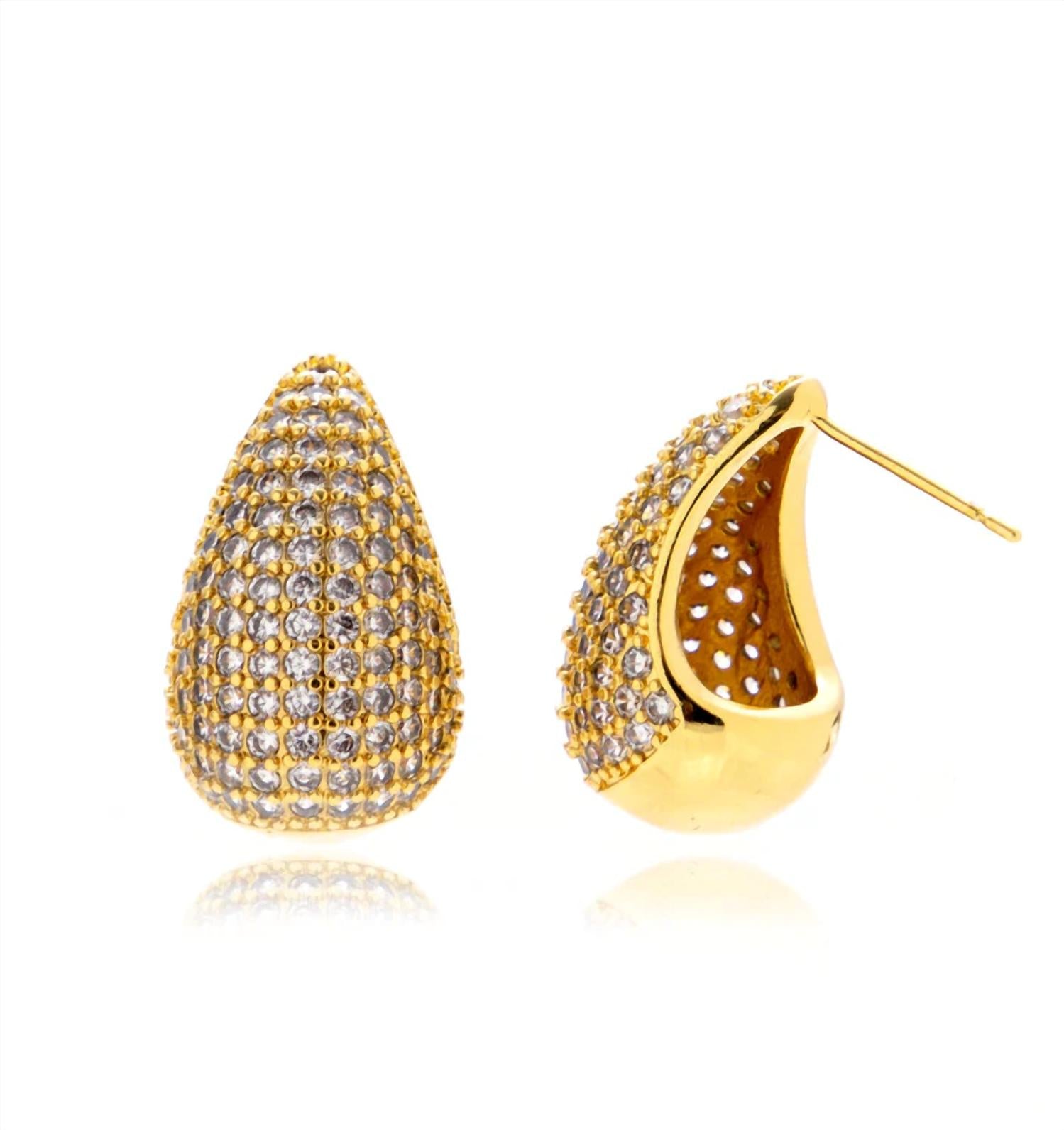 LUV AJ Women's Pave Gia Teardrop Earrings in gold - women's jewelry