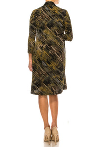 Connected Apparel - Open-front Faux Jacket Dress
