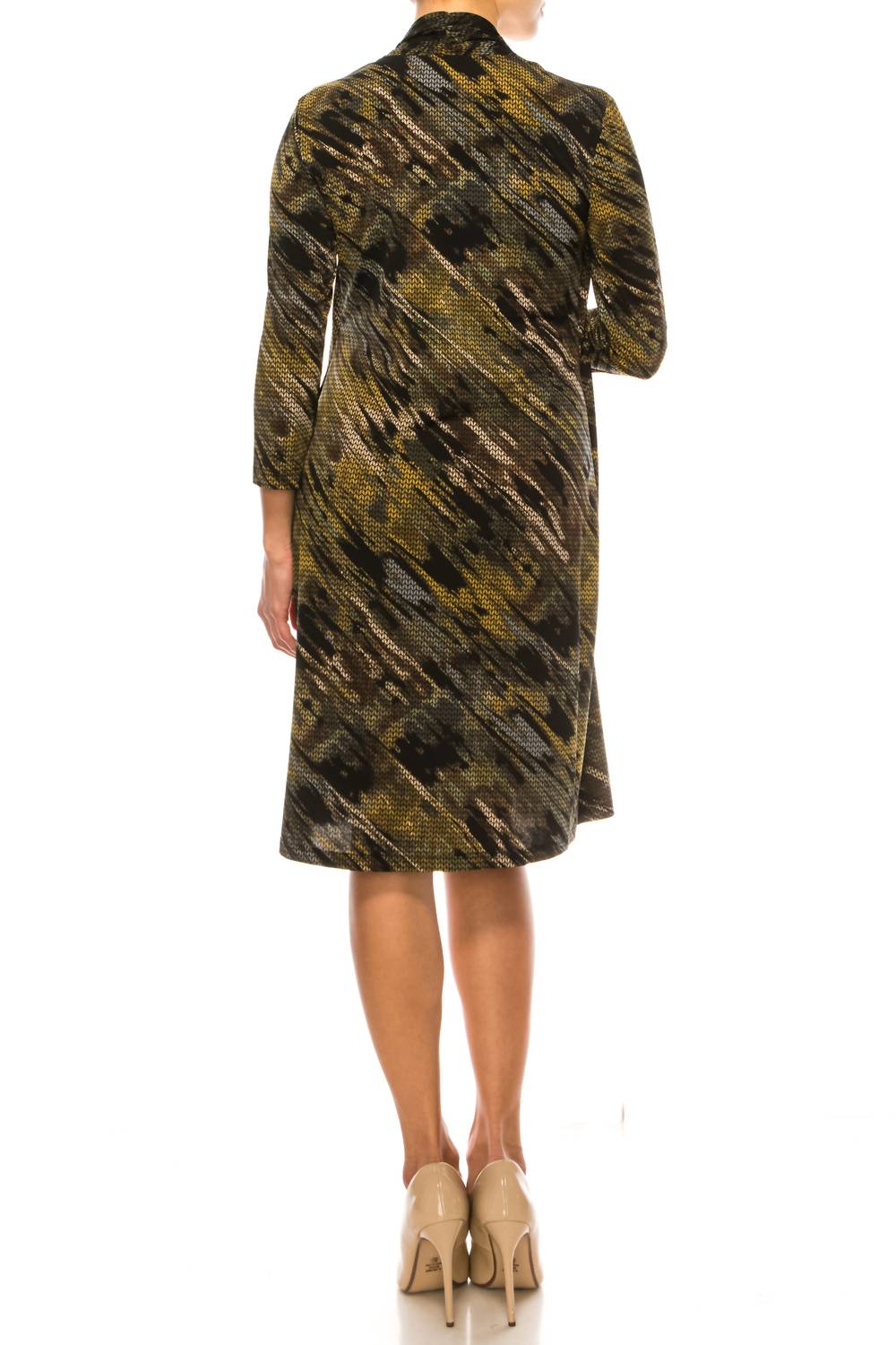 Connected Apparel - Open-front Faux Jacket Dress