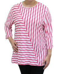 N Touch - Women's Wavy Stripe Top