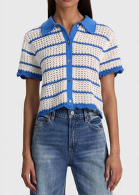 Alice + Olivia - Randall Pointelle Polo Cardigan
