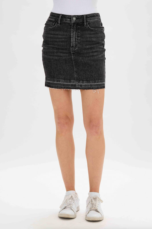 Judy Blue - High Waist Release Hem Denim Skirt