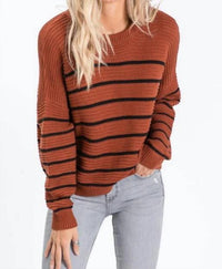 Hailey & Co - Fall Vibes Striped Sweater