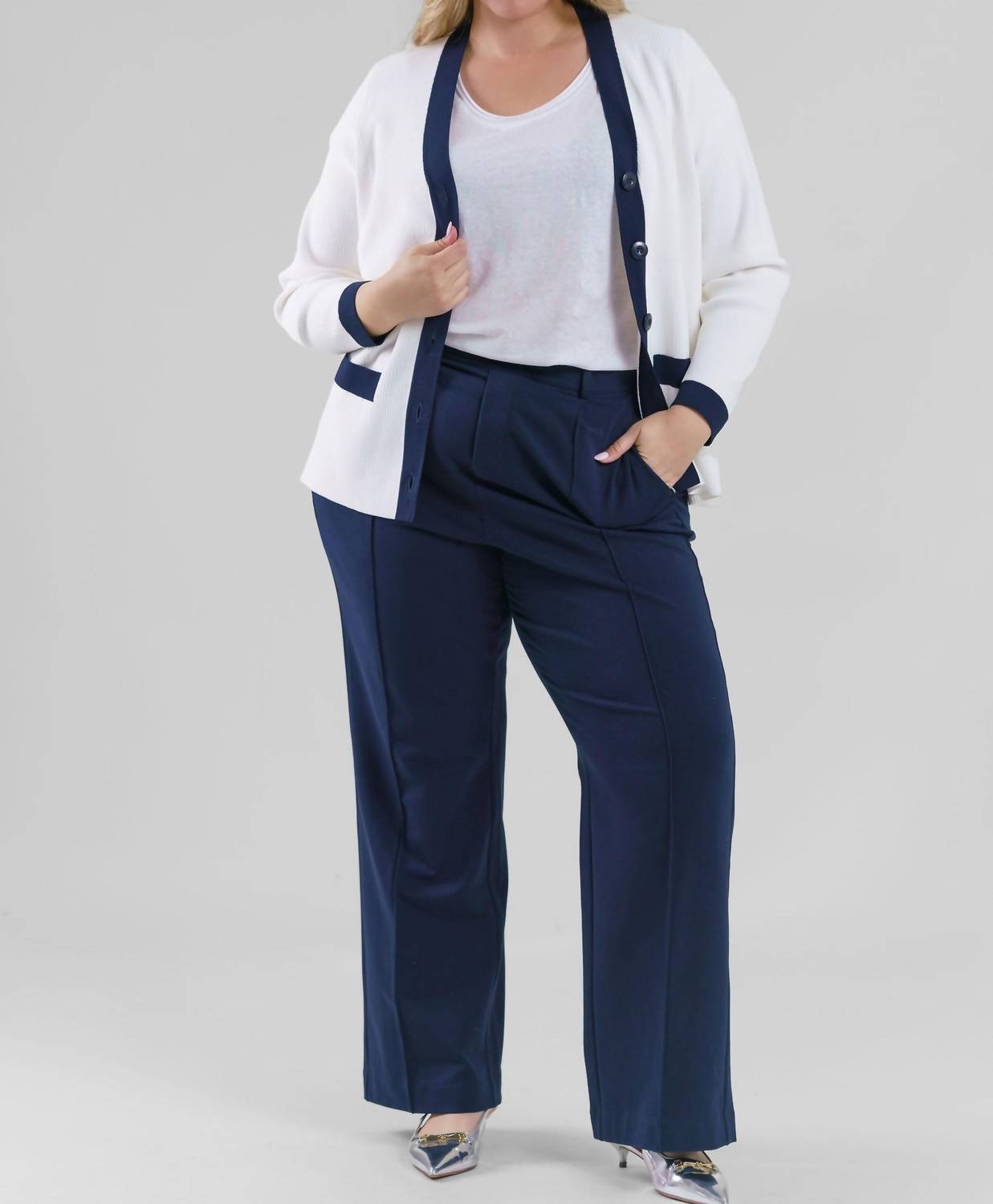 Nic + Zoe - Knit Wide Leg Pleated Pant