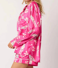 Peach Love - Nutcrackers And Bow Pajama Set