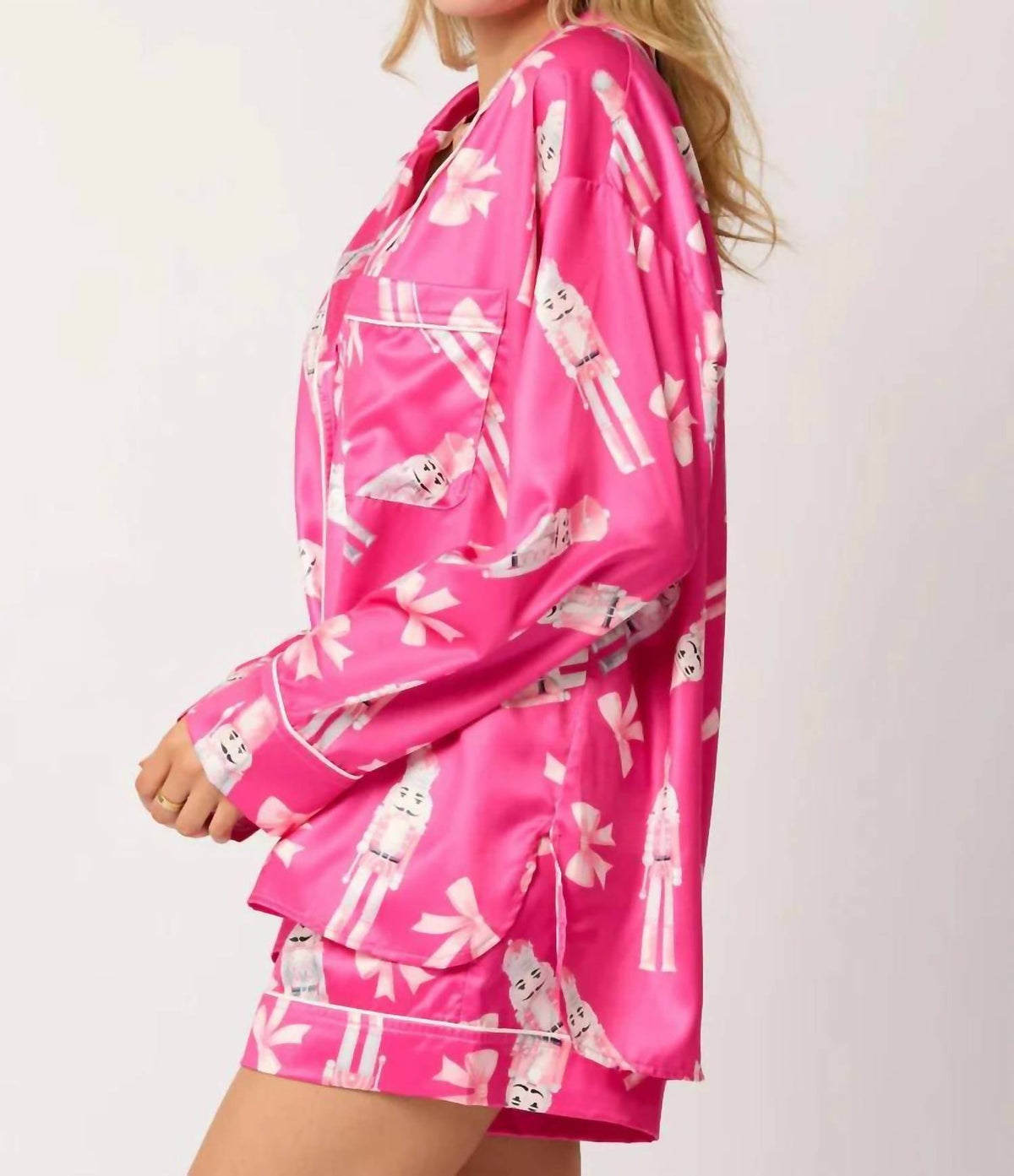 Peach Love - Nutcrackers And Bow Pajama Set