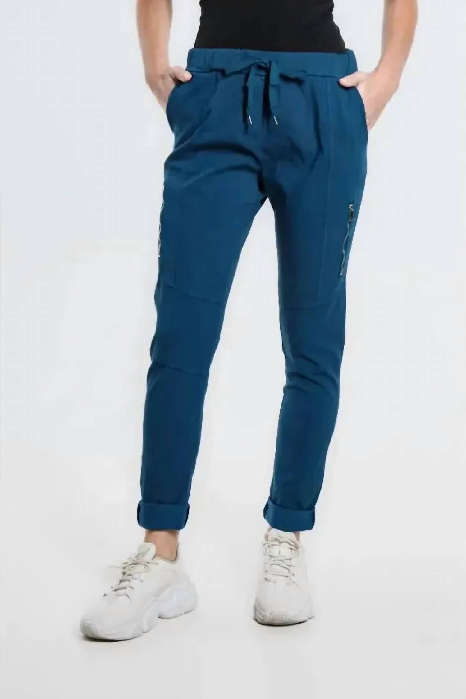 Tina Stephens Italy - Danica Tie Waist Cuff Hem Pants