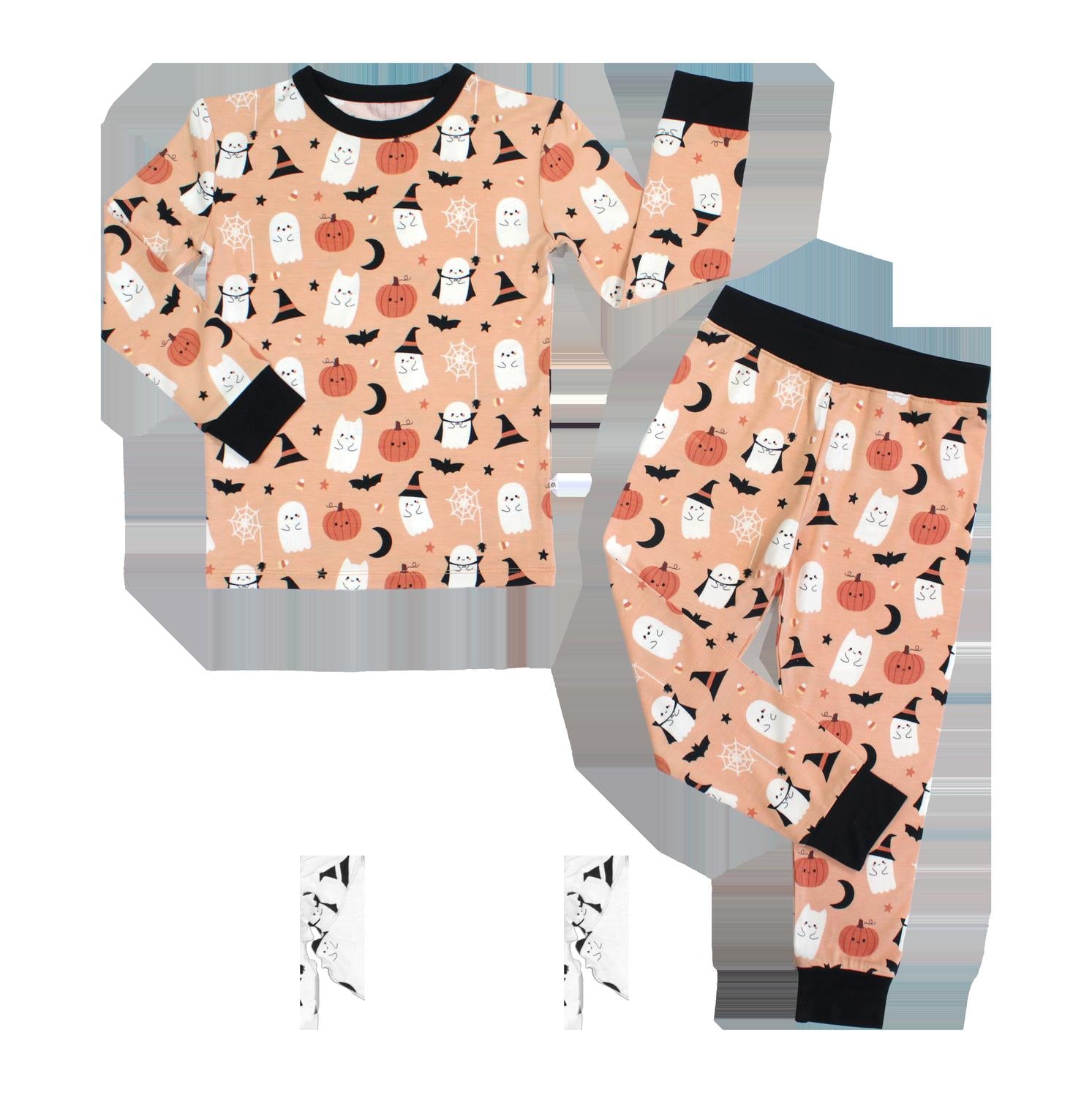 Emerson And Friends - Boo-Tastic Glow-in-the-Dark Halloween Two-Piece Bamboo Long Sleeve Pajama Pants Set