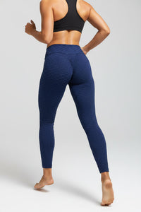 BBrazil Clothing Basket Weave Jacquard Long Leggings in navy - women's pants - alternate view