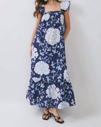 Tcec - Floral Ruffle Strap Maxi Dress