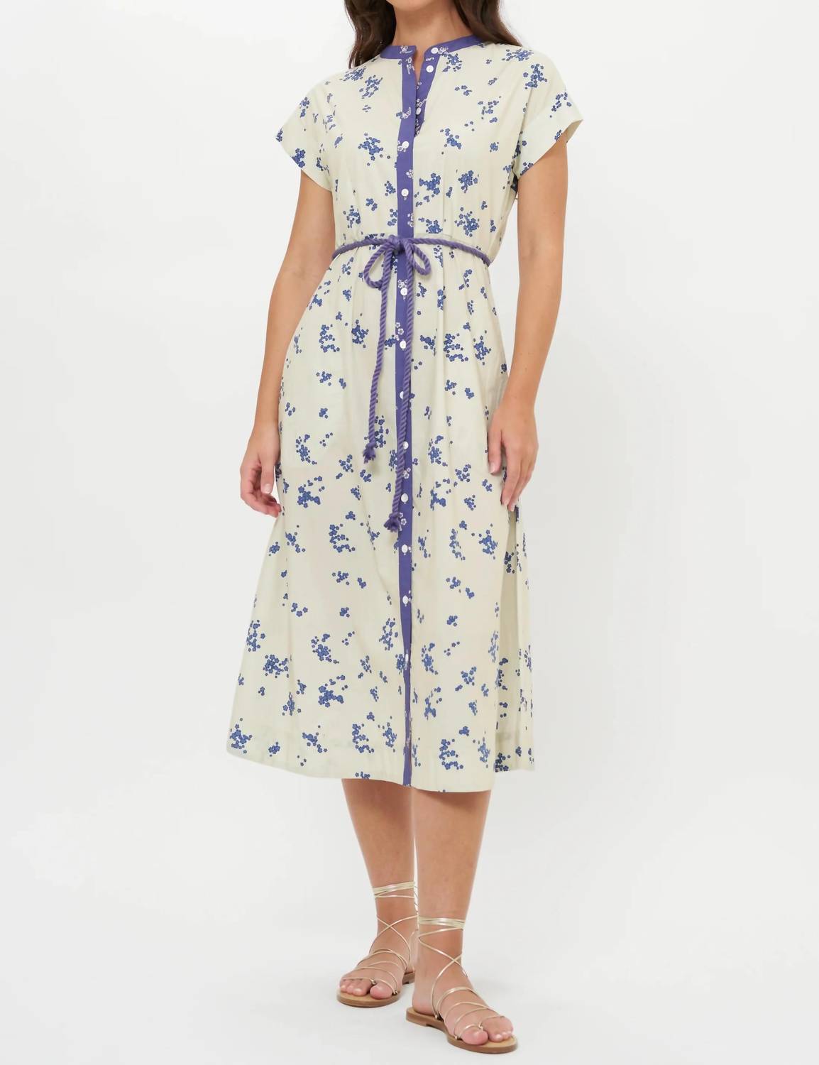 Oliphant - Cap Sleeve Shirt Midi Dress