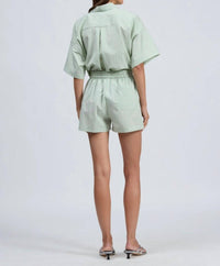 Rag & Bone Marvin Stripe Short in green - women's shorts - detail view