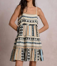 Elan - Tiered Spaghetti Strap Mini Dress