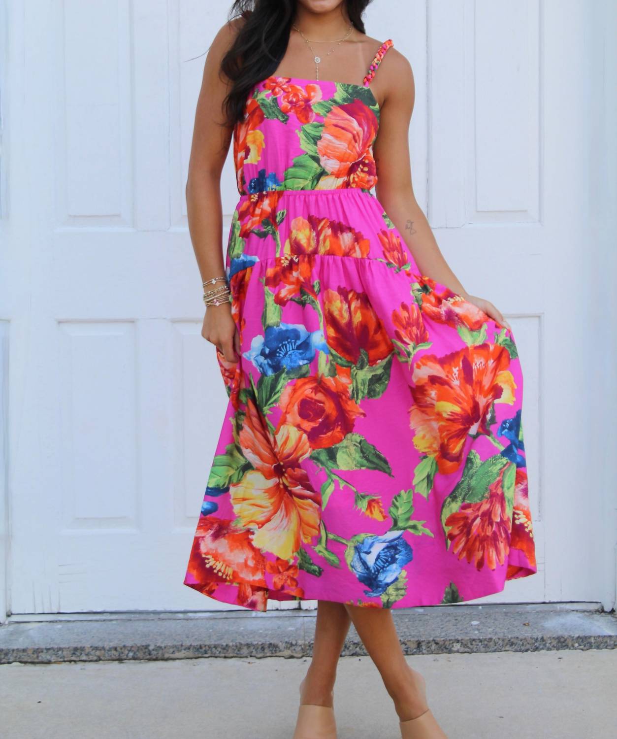 Skies Are Blue - Braided Strap Maxi Dress