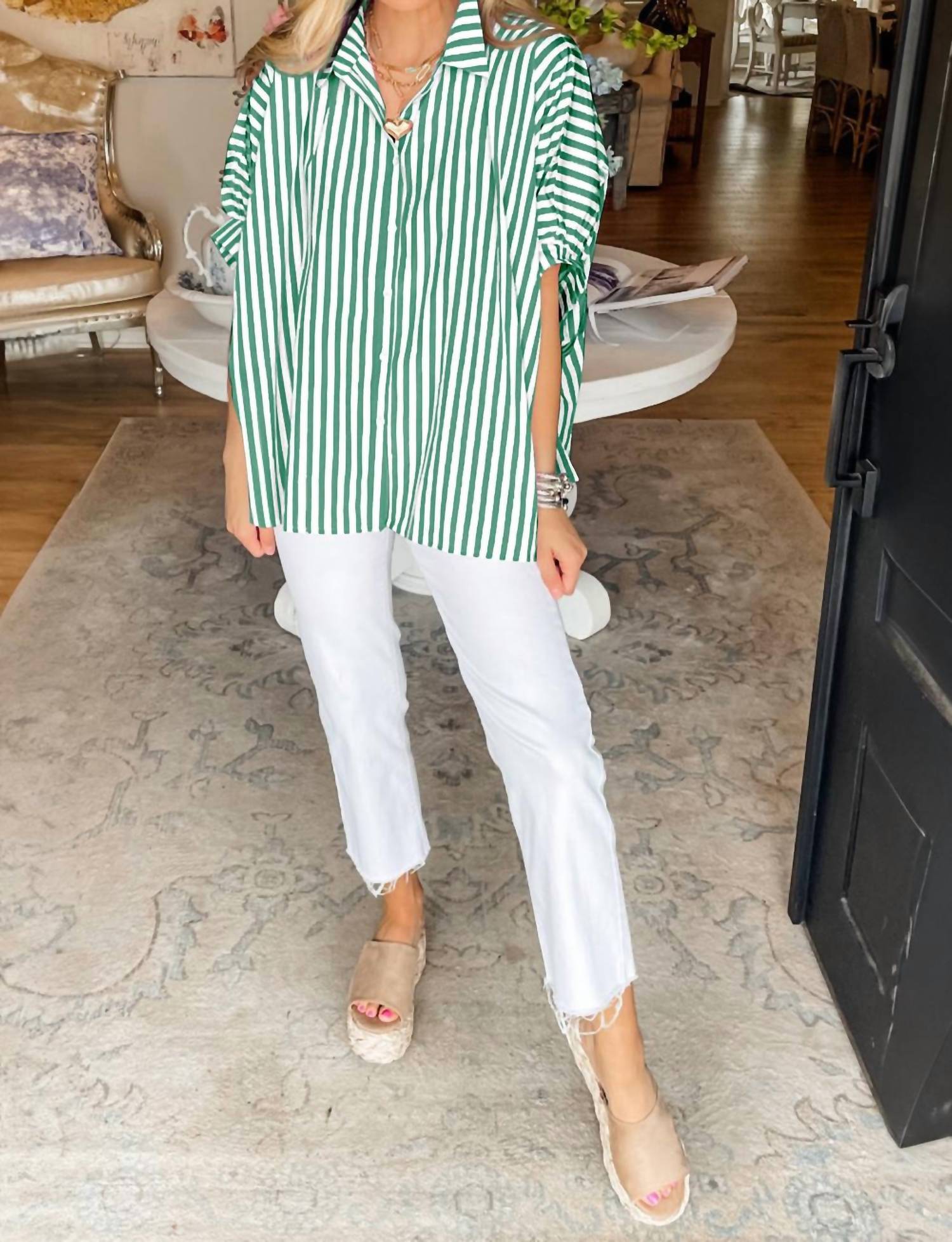 Shewin - Dolman Stripe Top